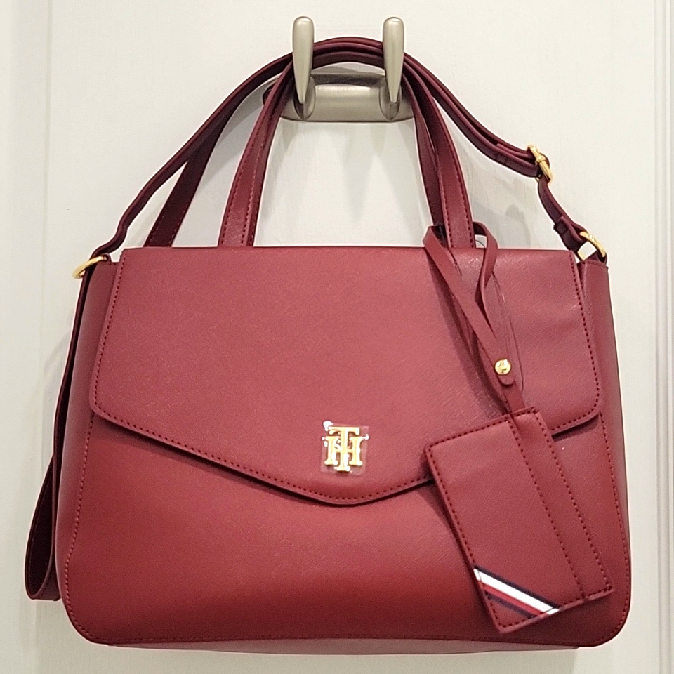 Nwt Tommy Hilfiger Red Satchel/Crossbody With A Card Holder